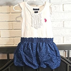4T-U.S. Polo Assn. Denim & Cotton Dress